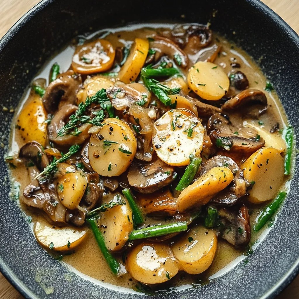 Kartoffel-Pilz-Pfanne mit Bohnen