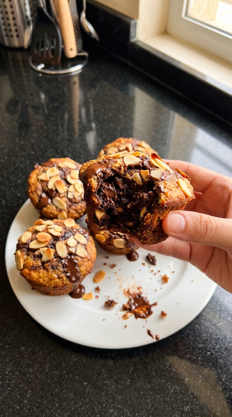 Schokoladen Mandel Muffins mit Crunch