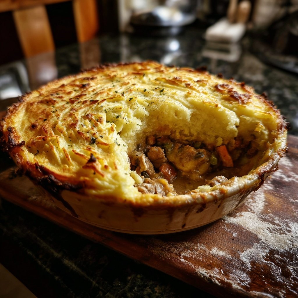 Rustikaler Pilz-Hütten-Pie