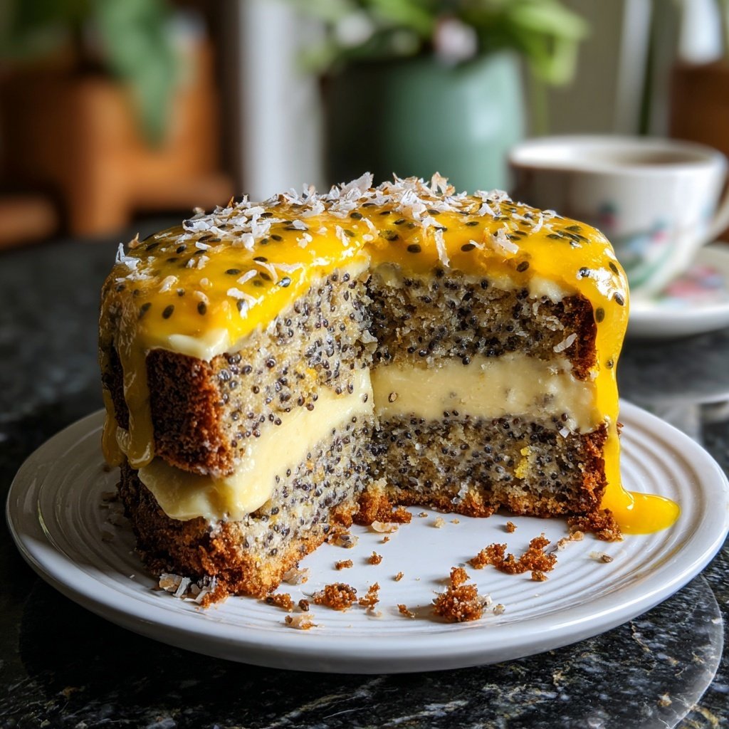 Tropischer Vanille Chia Kuchen