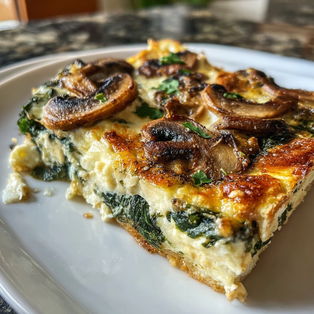 Spinat Pilz Frühstück Auflauf