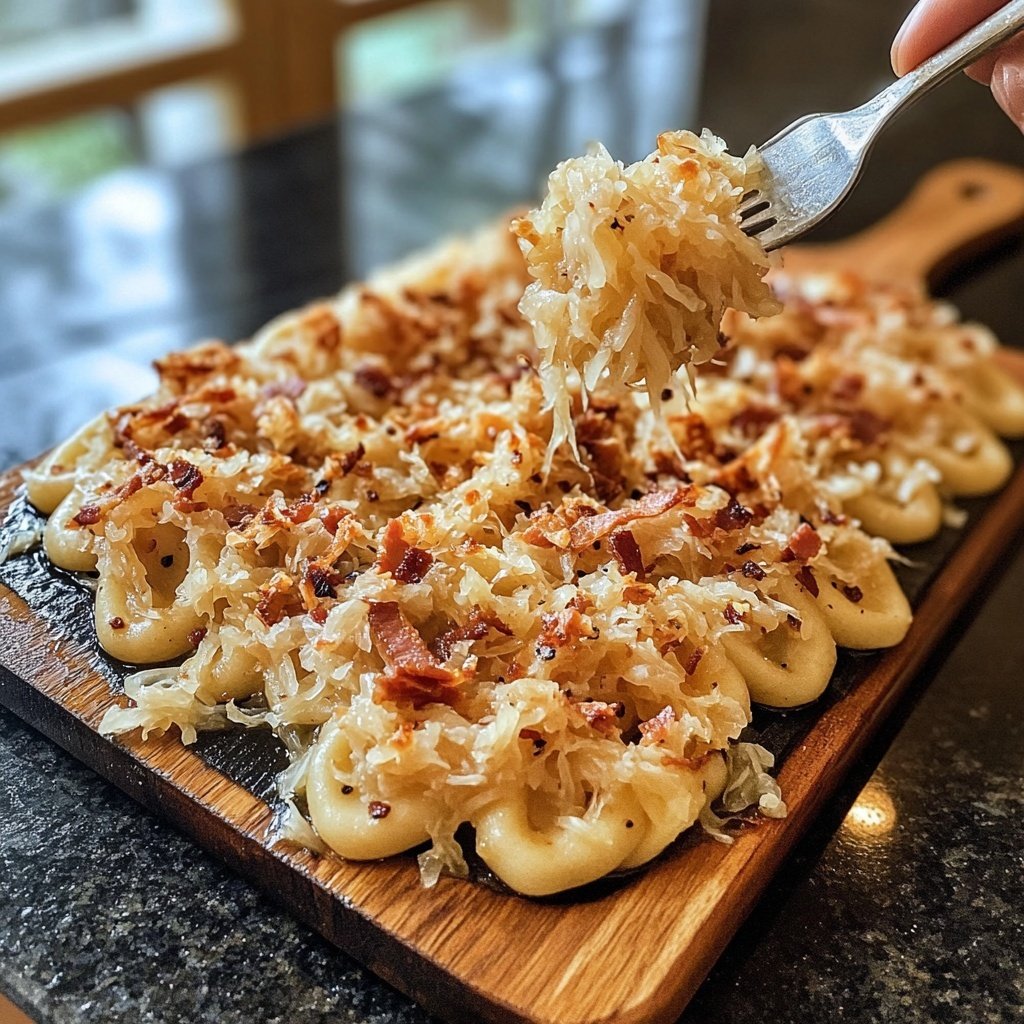 Schupfnudeln mit Sauerkraut und Speck