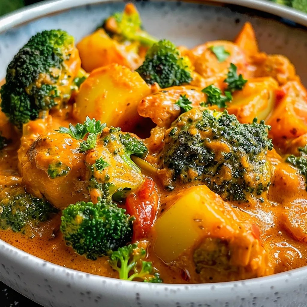 Cremiges Kartoffel-Brokkoli-Curry
