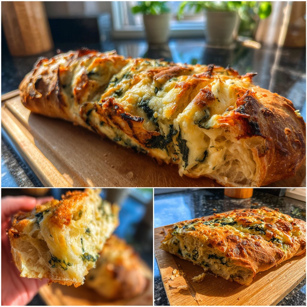 Käse Spinat Fladenbrot