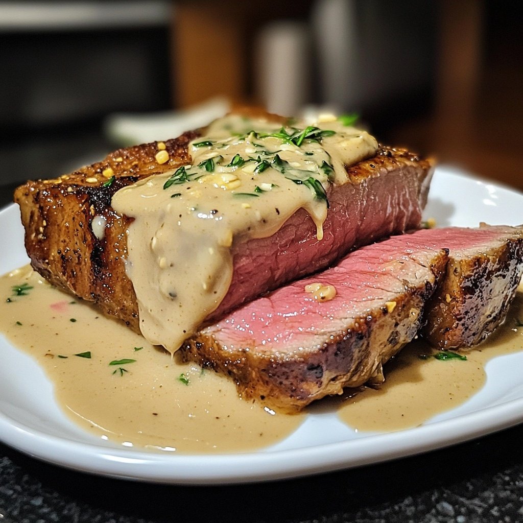 Rinderfilet mit Knoblauch-Dijon-Sahnesauce