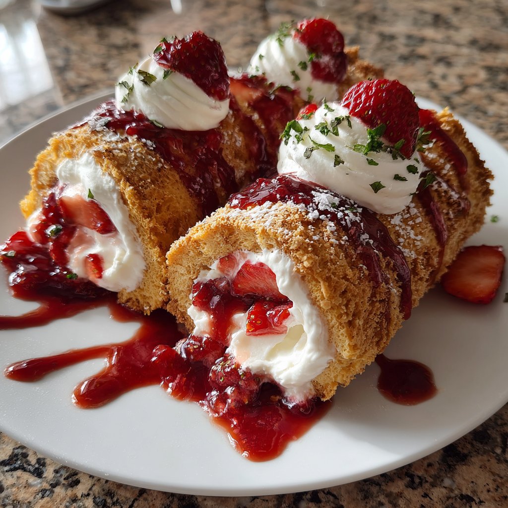 Erdbeer-Biskuitrolle