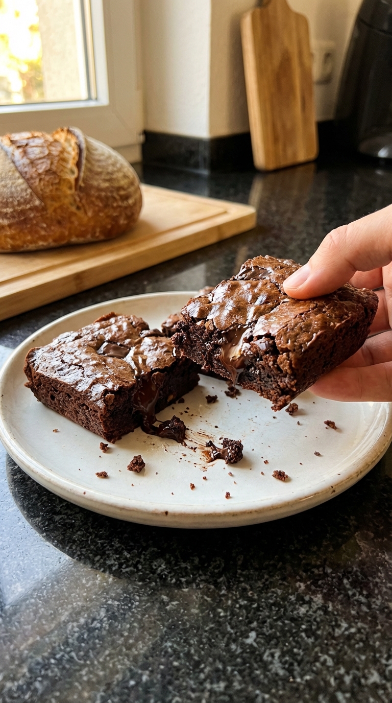 Nussige Schoko Sauerteig Brownies​