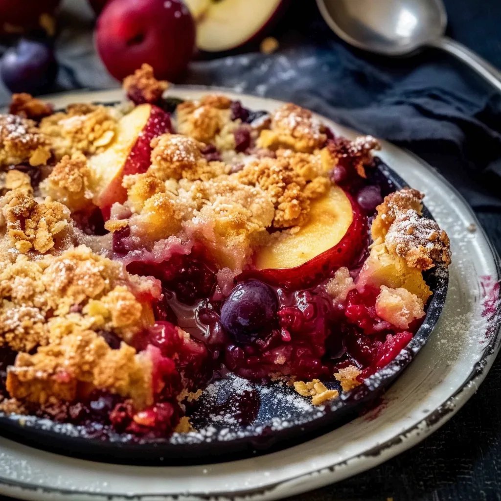 Apfel-Brombeer-Crumble