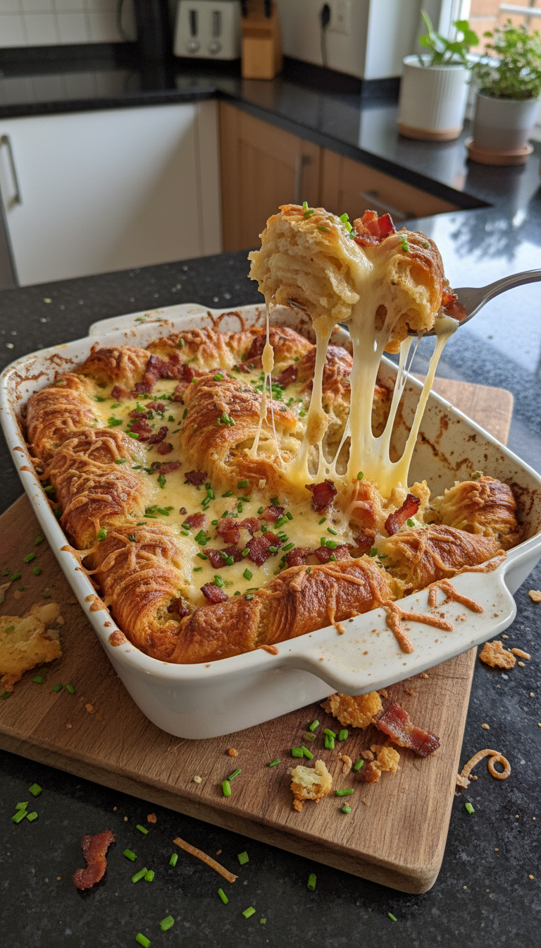 Herzhafter Croissant Frühstücks Auflauf​