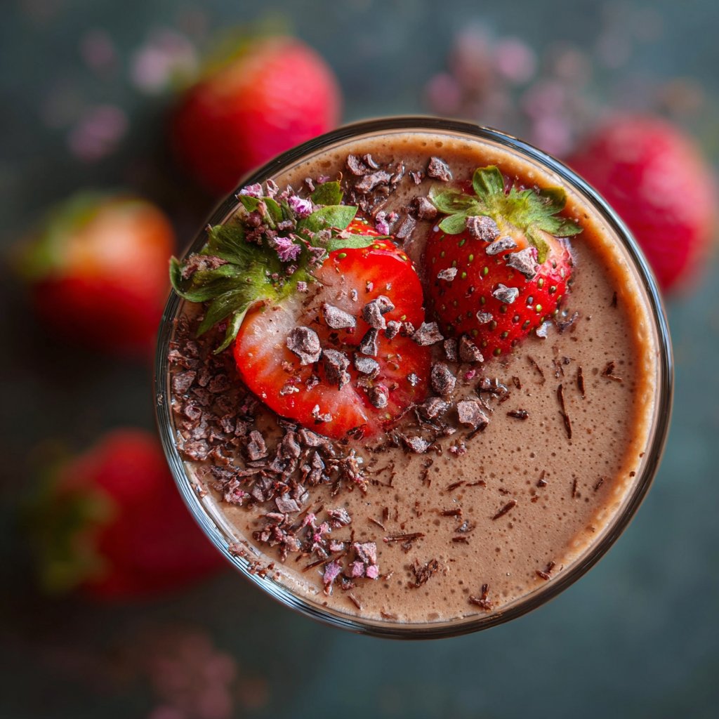 Schokoladen-Erdbeer-Protein-Smoothie