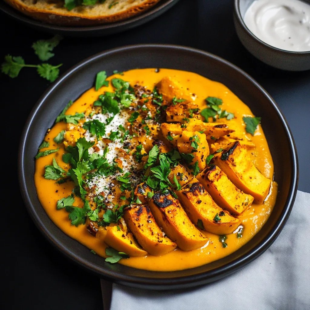 Gebackener Butternut-Kürbis auf Curry-Feta-Honig-Creme und Knoblauchbrot: Ein Unglaubliches Ultimatives Rezept