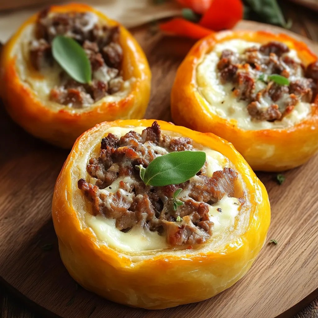 Gefüllter Kürbis mit Hackfleisch und Mozzarella