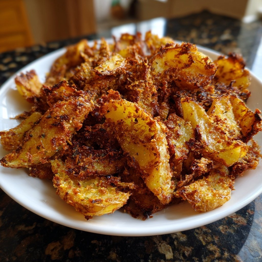 Knusprig geschlagene Kartoffeln Knoblauch