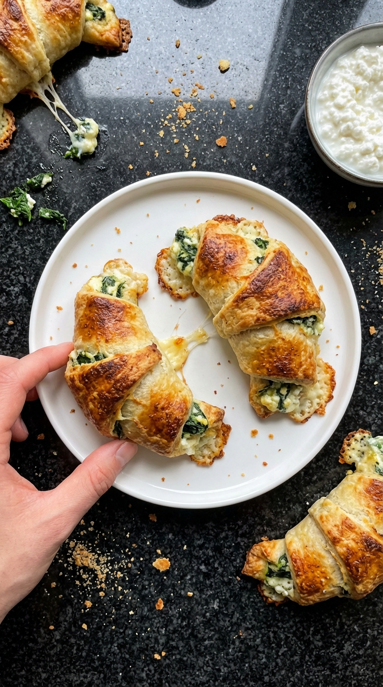 Hüttenkäse Spinat Gebäck​