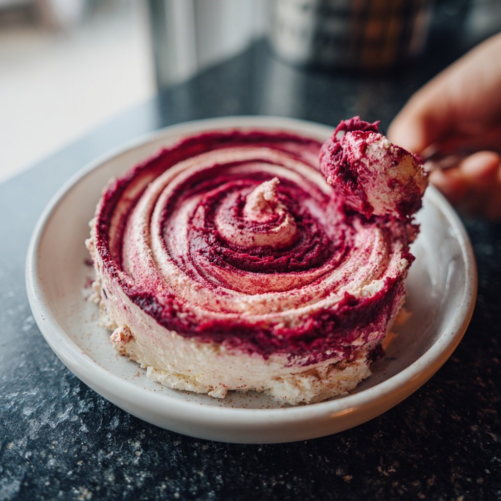 Ziegenkäse-Crème auf Rote-Bete-Püree