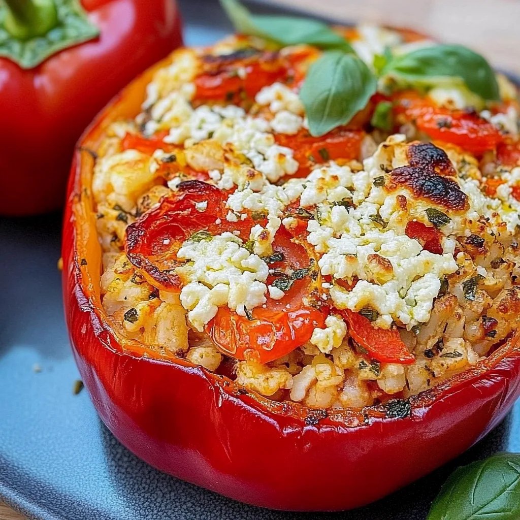 Gefüllte Paprikaschoten mit Reis und Feta-Käse: Ein Unglaubliches Ultimatives Rezept für 4 Personen