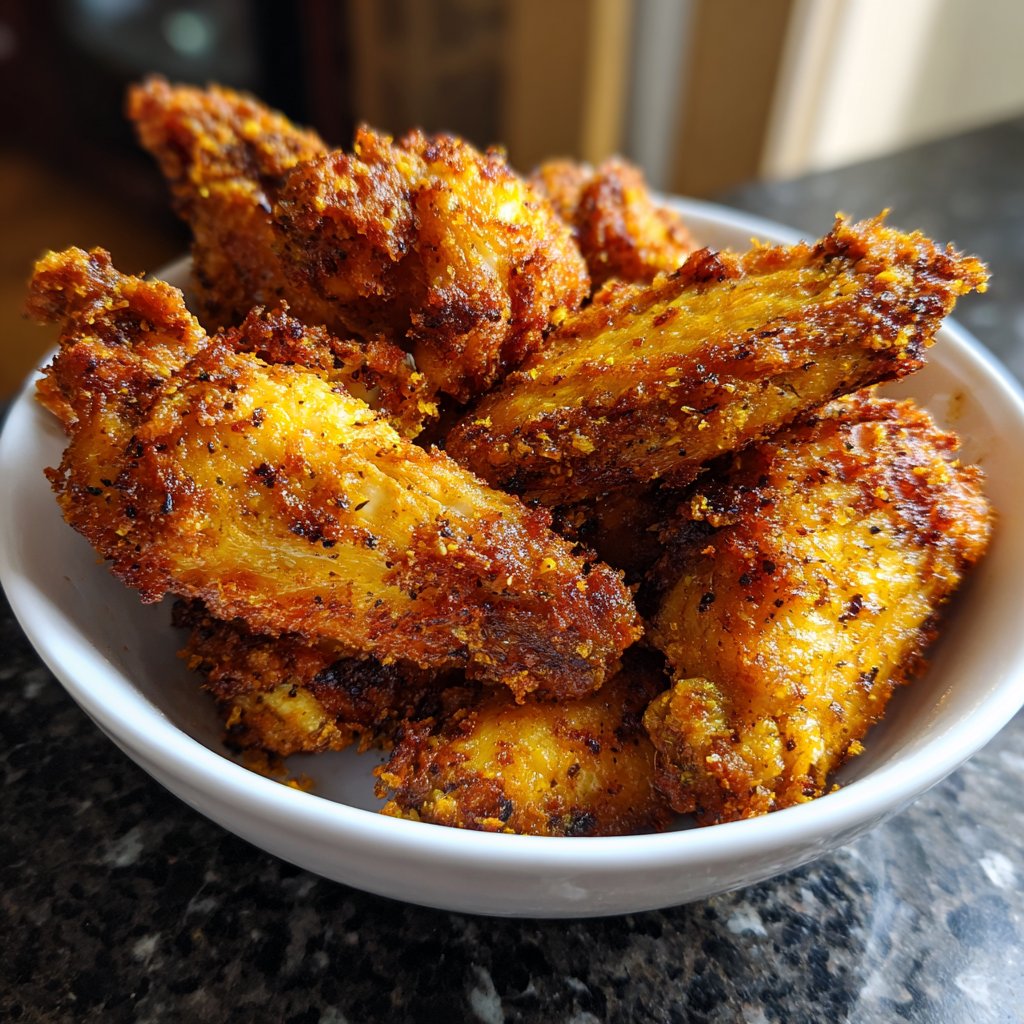 Luftfritteuse Flügel knusprig und golden