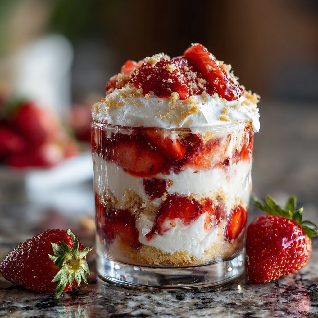 Erdbeer-Shortcake-Parfait-Überraschung