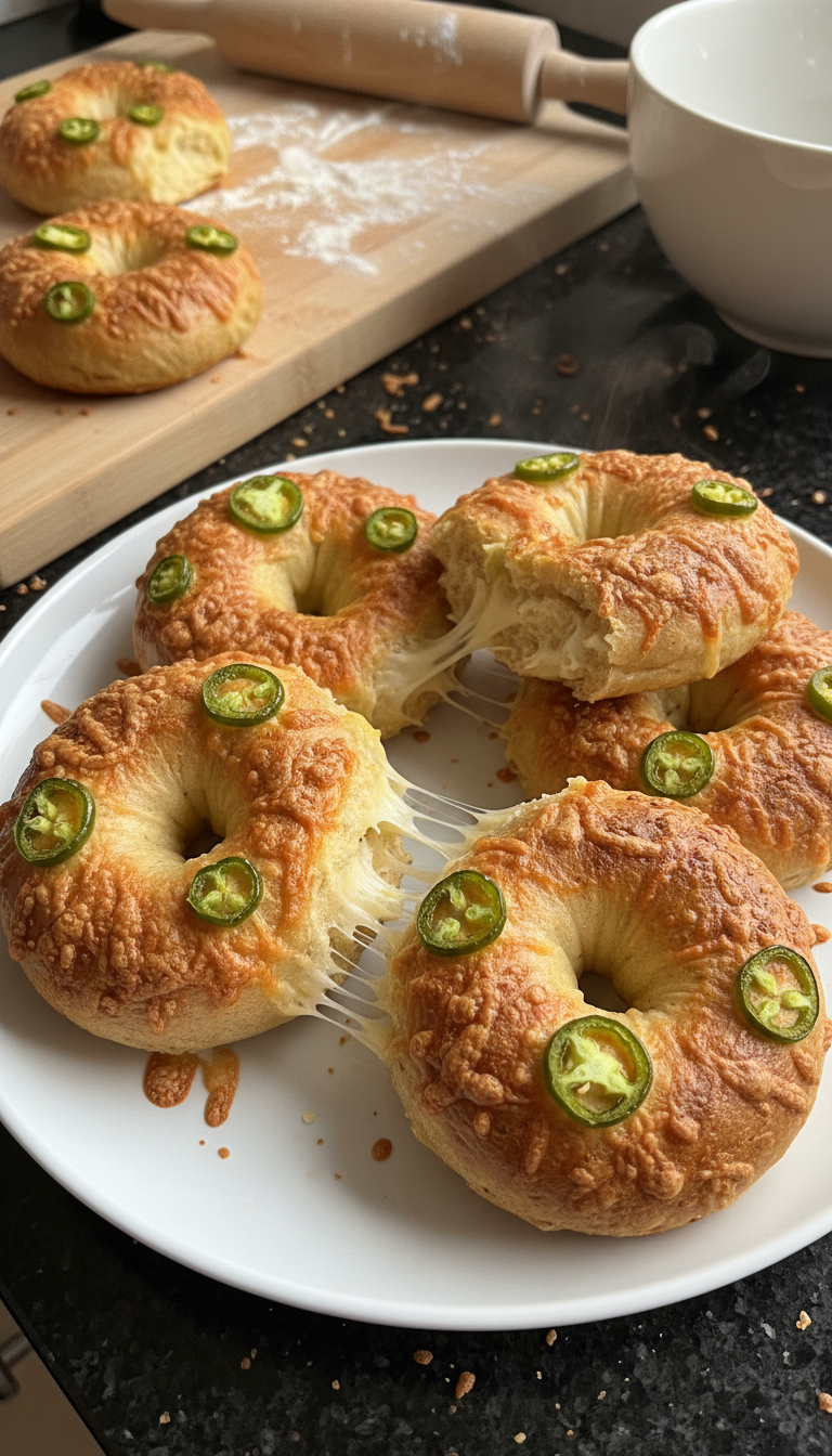 Pepper Jack Hüttenkäse Bagels
