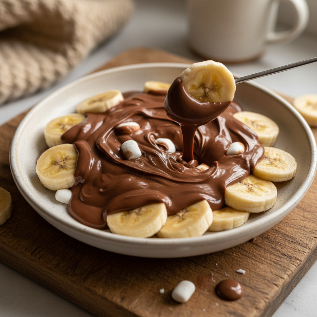 Nutella Bananen Fondue Genuss
