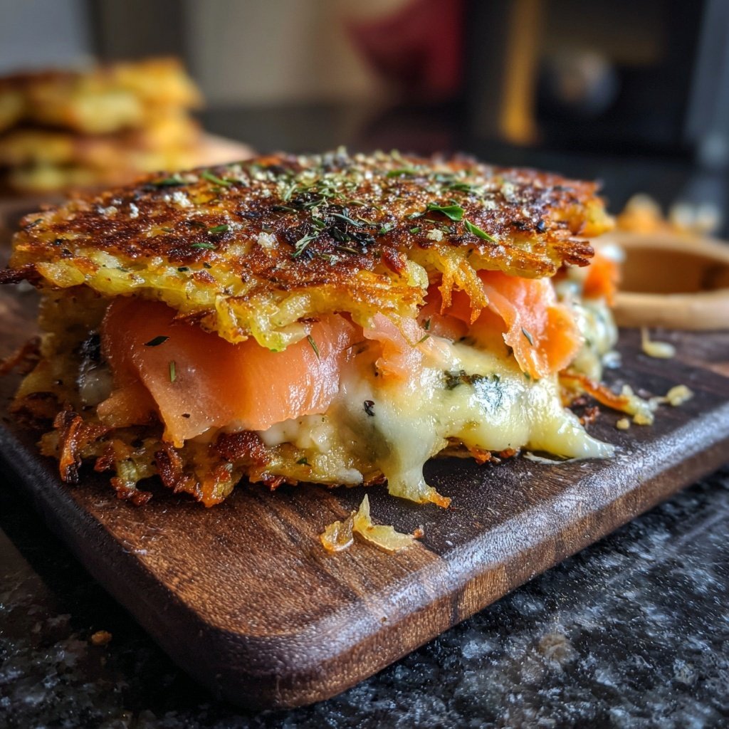 Raclette mit Rösti, Räucherlachs und Meerrettich-Dip​