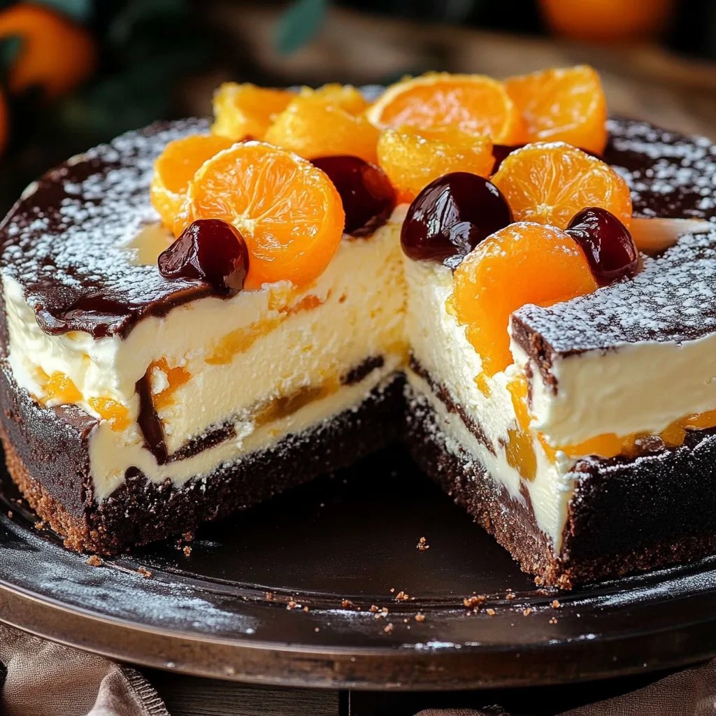 Lebkuchen-Torte mit Paradiescreme und Mandarinen